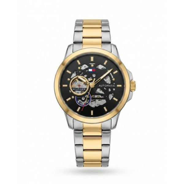 TOMMY HILFIGE SKELETON AUTOMATIC TT GOLD BLACK 588