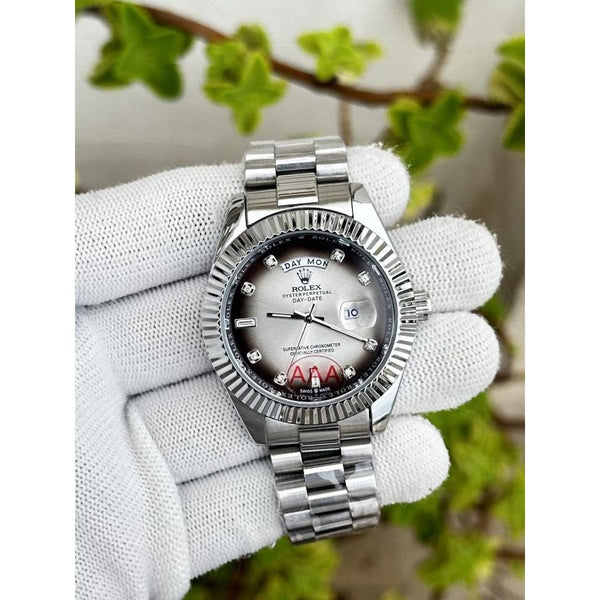 ROLLEX DAYDATE SILVER DIAMOND GREY DIAL 299