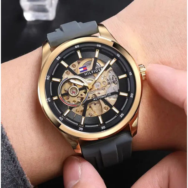 Tommmy Hilfige_r Automatic Silicon Grey-Gold-Black