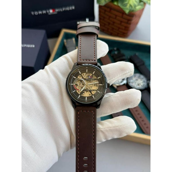 Tommy Premium Automatic Leather brown black W327