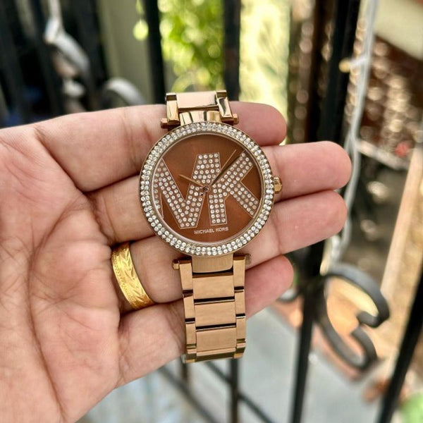 Micheal KorsParker Crystal Embellished Japan Quality Copper Brown