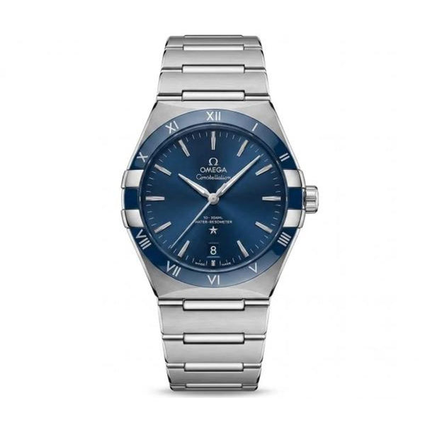 Omegga Constellation 41MM Co-Axial Master Chronometer Silver Chain Blue Dial (162)