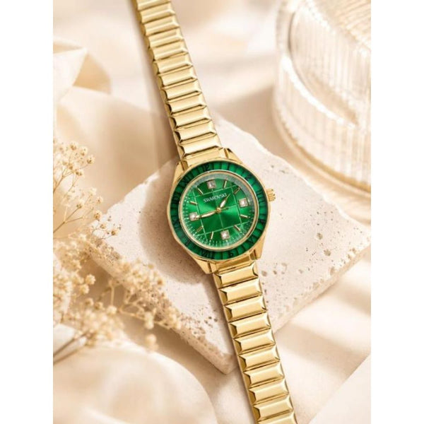 SWAROVSK DEXTERA LADY ANALOG GOLD GREEN 1052