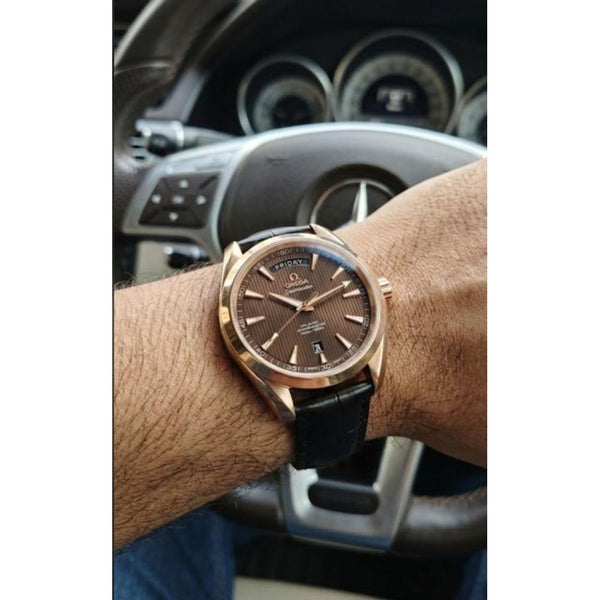 Omegga Seamaster Japan Black Leather Strap Full Copper (163)
