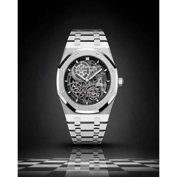 Audemar Piguet Royal Oak Jumbo Extra-Thin Openworked silver Black