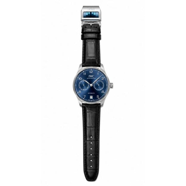 IWC Portugieser Automatic Black Leather Strap Blue Dial (403