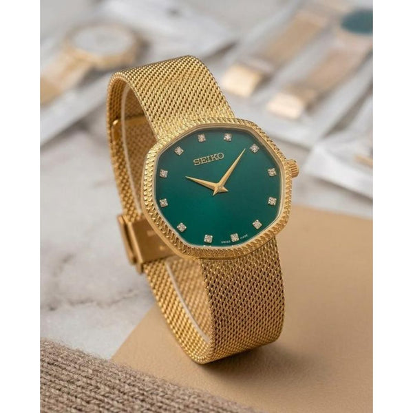 Seiko Slim Unisex Gold Green