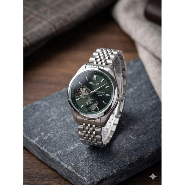 Seiko presage opne heart back open automatic ladieswach