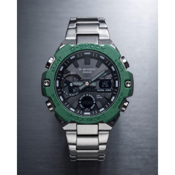 Casio G-Shock GST-B400D-1A Silver Black Green Dial