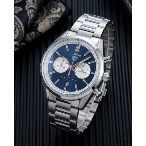 Tag heuuer Carrera white Chronograph silver blue white crnografh