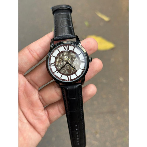 Fossi l Open Machine Automatic Black Leather