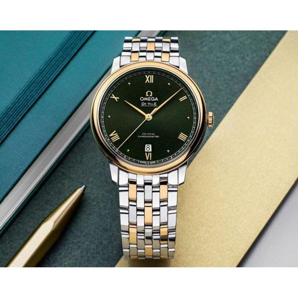 Omegga De Ville Prestige Co-Axial Chronometer Two Tone Dark Green Dial (161)