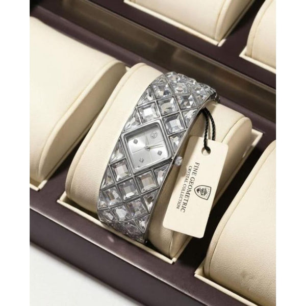 SWAROVSK CURIOSA CRYSTAL BRACELET WATCH SILVER WHITE 589