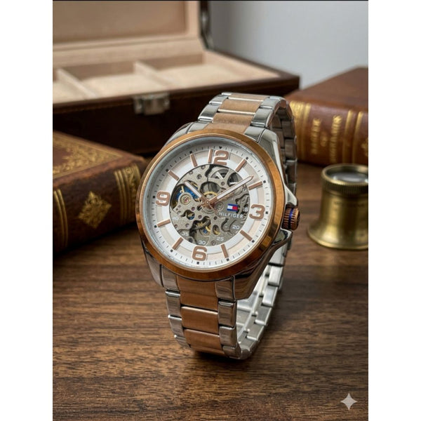TOMMY HILFIGAR AUTOMATIC WATCH TT ROSE WHITE 503