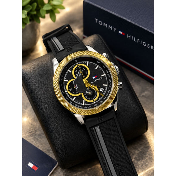 TOMMY HILFIGE CLARK SILICON GOLD RING 1053