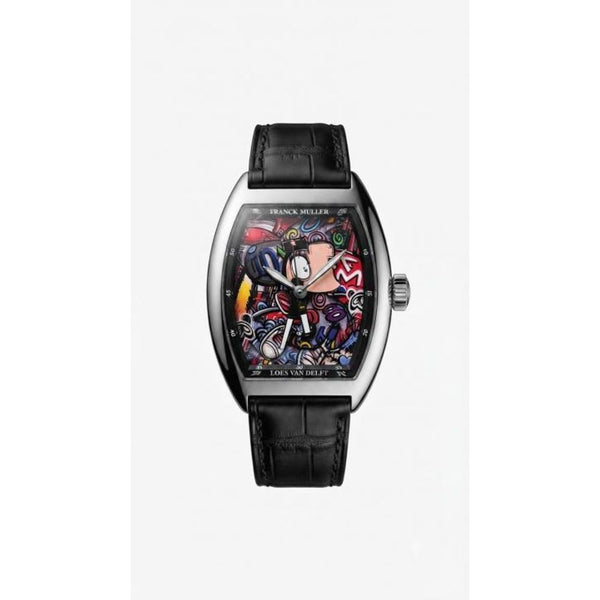 Franck Muller Vanguard Color Dreams Loes Van Delft Black Leather Strap (408)