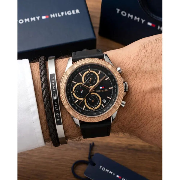 Tommy Hilfigar Clark Leather Black-Copper