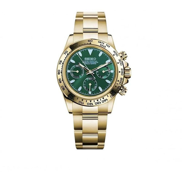 SEIK O MOD DAYTONA GOLD GREEN 1032