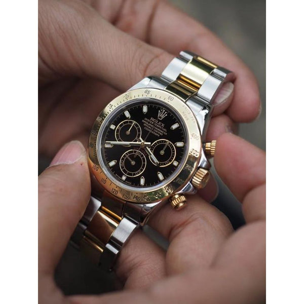 Rolee_x Oyster Perpetual Daytona Chosmograph 2Ton-Gold-Black
