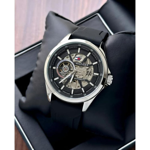 Tommmy Hilfige_r Automatic Silicon Black-Silver-Black