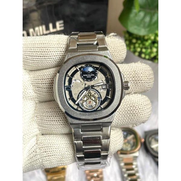 PATEK PHILIIPPE SUN SILVER BLACK DIAL AT456