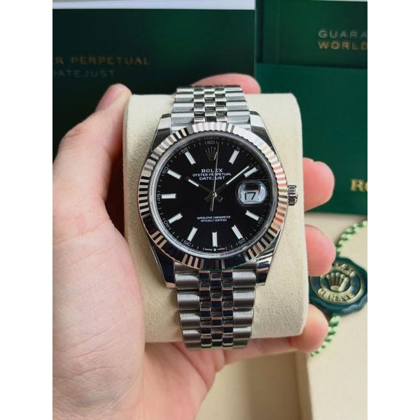Rolee_x Oyst uuer Perpetual Date Just Silver-Black