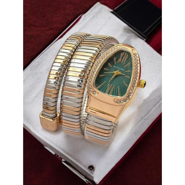 BVLGARI SNAKE GOLD TWOTONE GREEN DIAL AT350