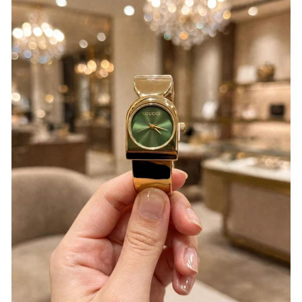 GUCHI CLASSIC BANGLE GOLD-GREEN 1101