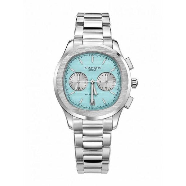 Patek Philipp Nautilus Chronograph Silver Light Blue Dial