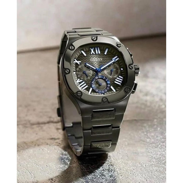 GUES_S HEADLINE Men Gunmetal Square