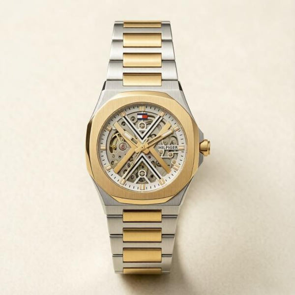 Tommmy Hilfige_r Skeleton Automatic 2Ton-Gold-Gold