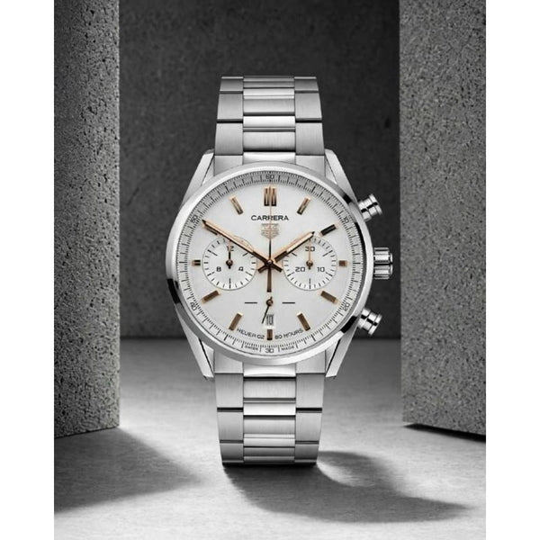 TAG Heuuer Carrera Chronograph silver white