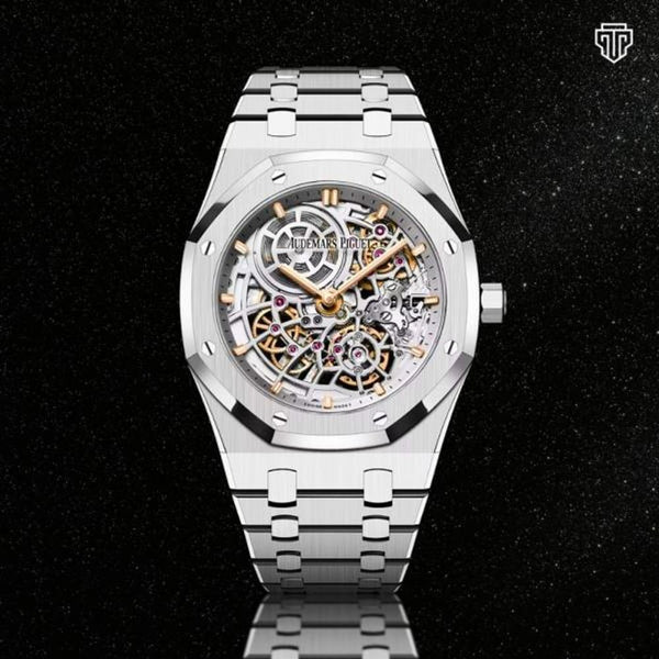 Audemar Piguet Royal Oak Jumbo Extra-Thin Openworked silver white