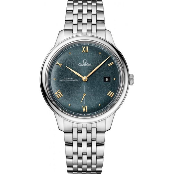 Omegga De Ville Prestige Co-Axial Chronometer Small Second Timepiece Silver Dark Green Dial (163)