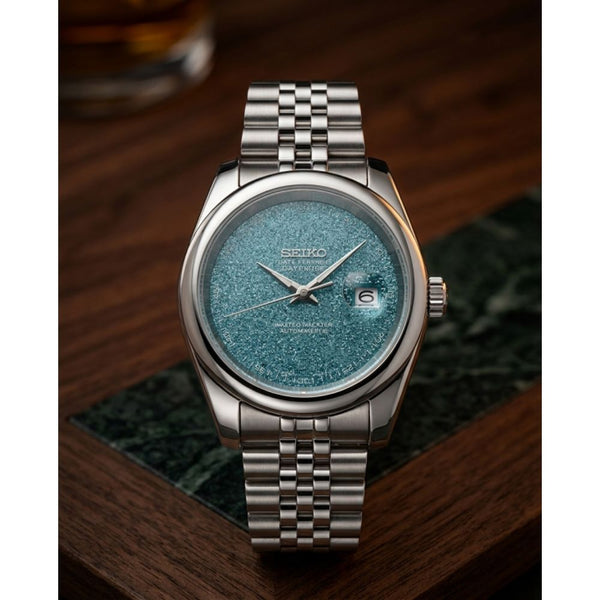 Seiko Galaxy Oyster Perpetual Date Just Silver Blue Dial
