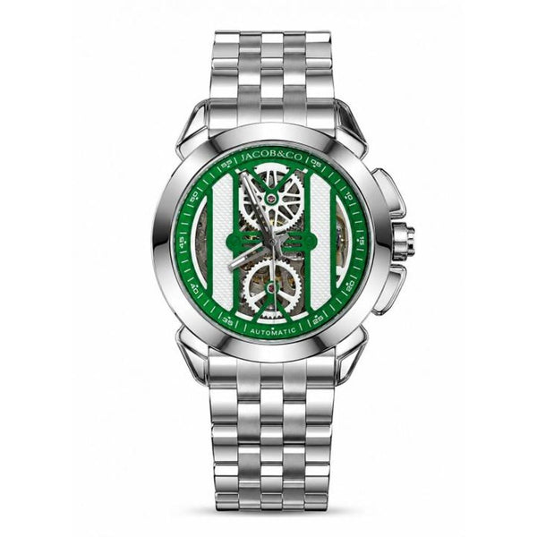 Jacob & Co. Epic X Skeleton Automatic Open Heart Silver Green Dial