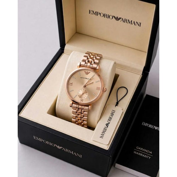 Armaann_i Emporio Classic copper pink crono dimond