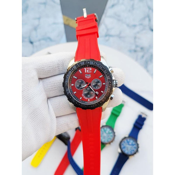 Tag Huer FORMULA 1 CHRONOGRPH SILVER RED SILICON BELT 362
