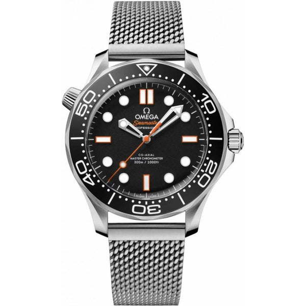 Omegg_a Seamaster Diver 300 Automatic silver Black orange niddle
