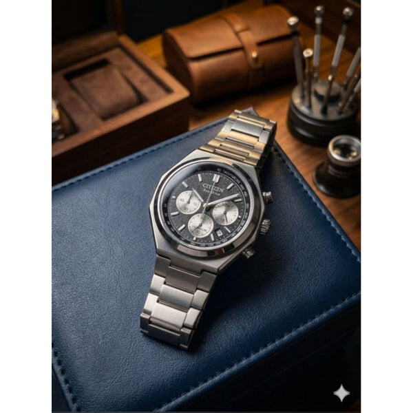 CITIZE N ECODRIVE ZENSHIN SILVER BLACK 435
