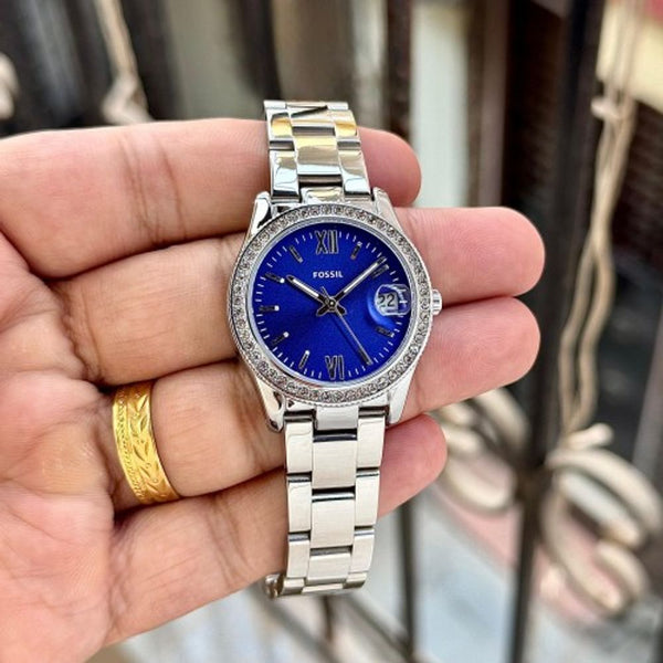 Fosil Scarlette Sliver Royal Blue