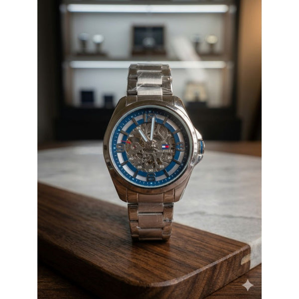 TOMMY HILFIGAR AUTOMATIC WATCH SIL BLUE 501