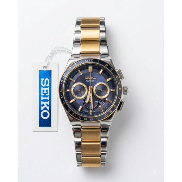 Seiko Astron Two Tone Gold Blue Dial