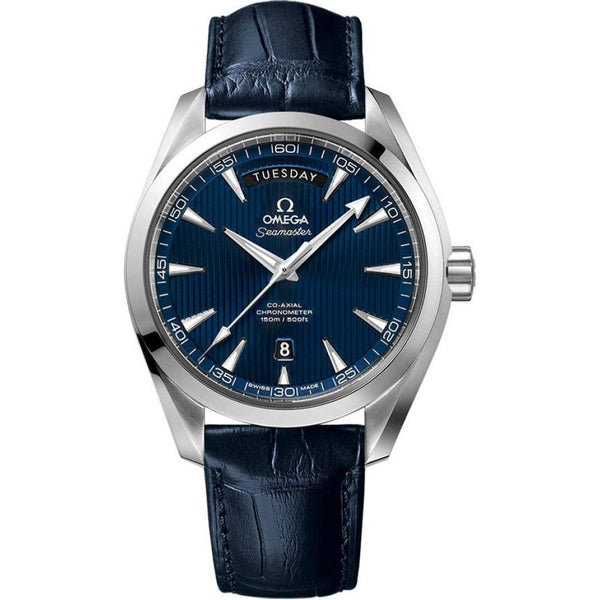 Omegga Seamaster Japan Blue Leather Strap (163)