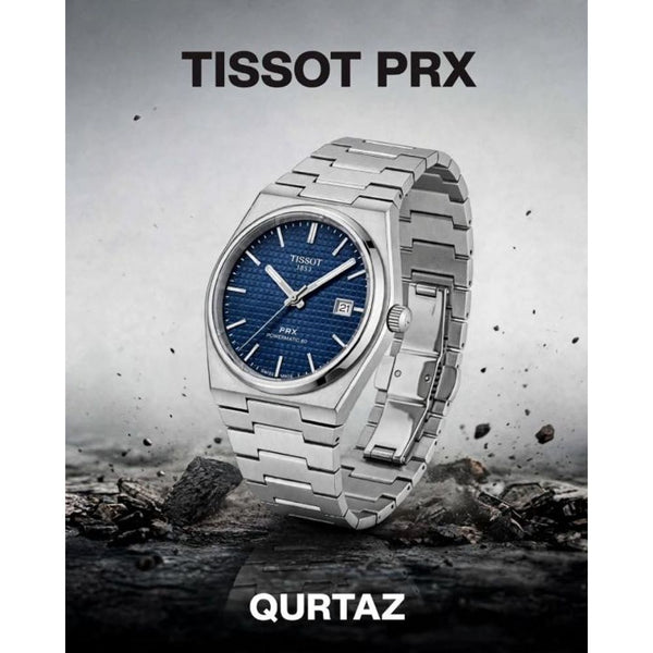 Tisot 1853 Prx Powermatic Quartz silver blue checks