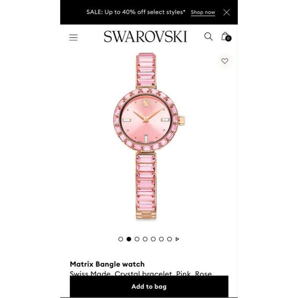 SWAROVSK METRIX BANGLE PINK 149