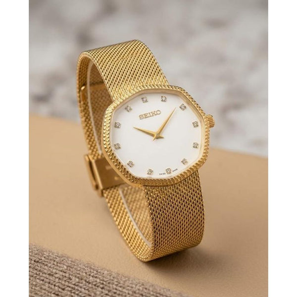 Seiko Slim Unisex Gold White