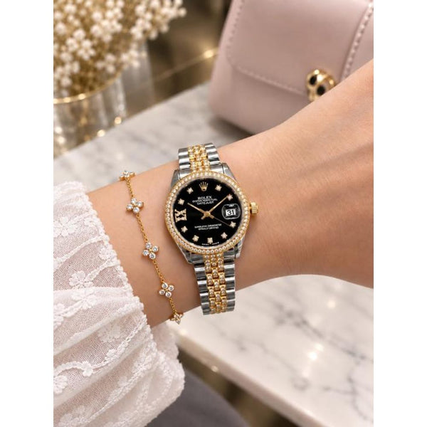 Roleex Women Oyster Perpetual Date Just Gold Two Tone