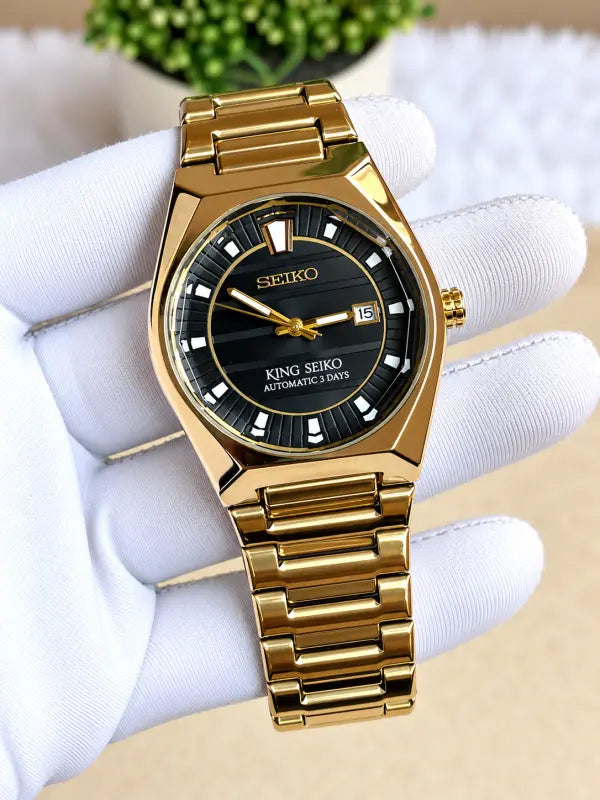 Seiko King 3 Days Gold Black AT514