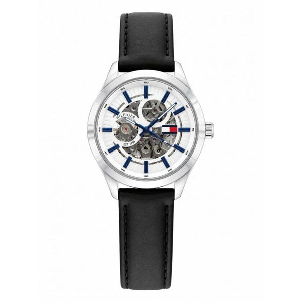 Tommy Hillfiger Automatic Open Heart Black Belt White Dial